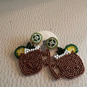 Margarita cup shaped beaded earrings